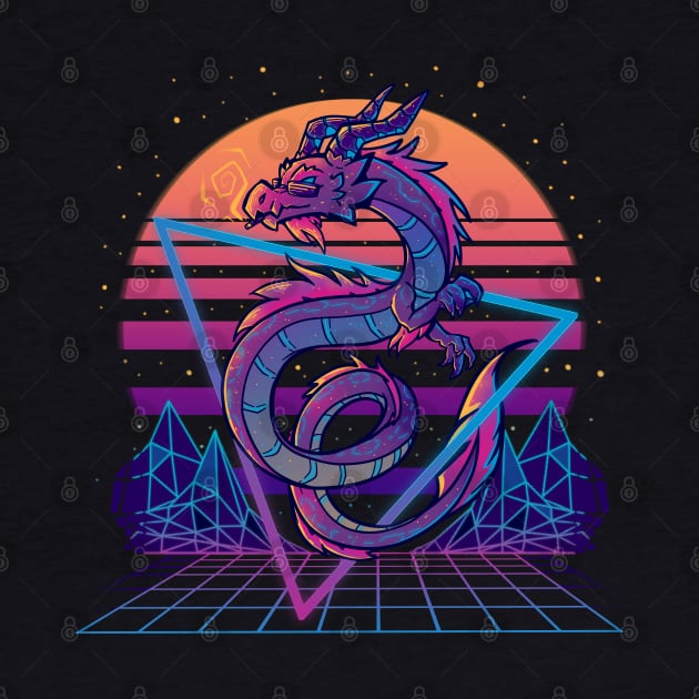 RetroWave Dragon Aesthetic by TechraNova